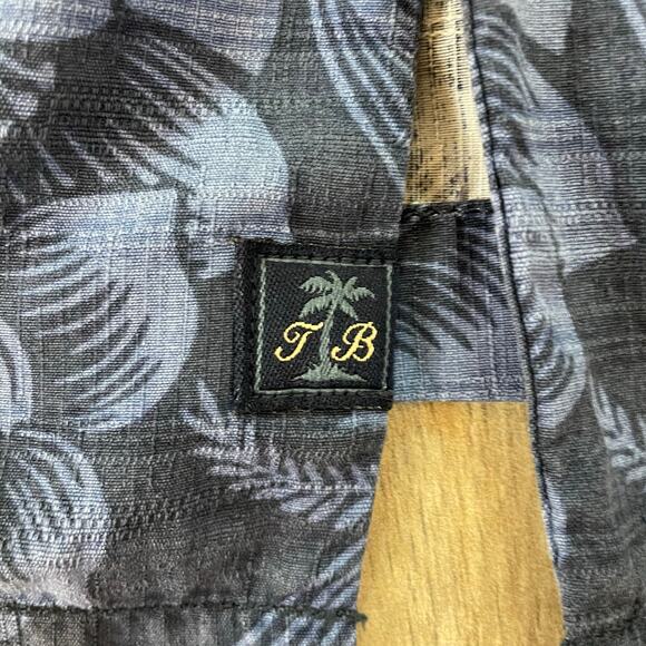 Tommy Bahama Silk Hawaiian Shirt L Blue Floral Camp Aloha Short Sleeve Original - Picture 7 of 9